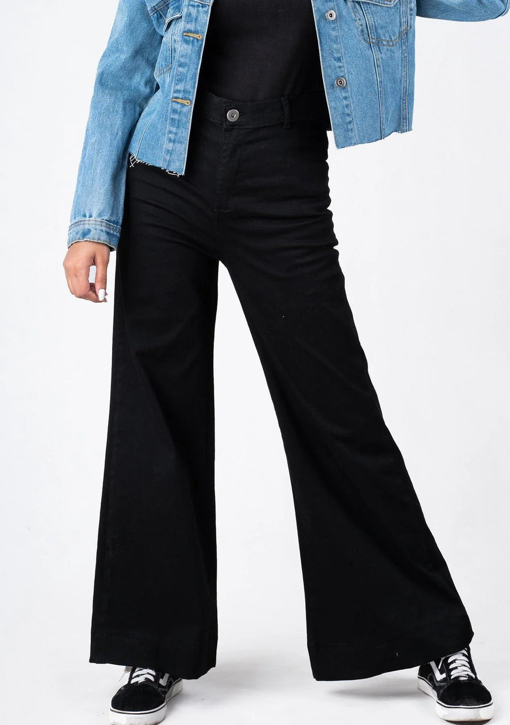 Wide Leg Bootcut Pant - Black