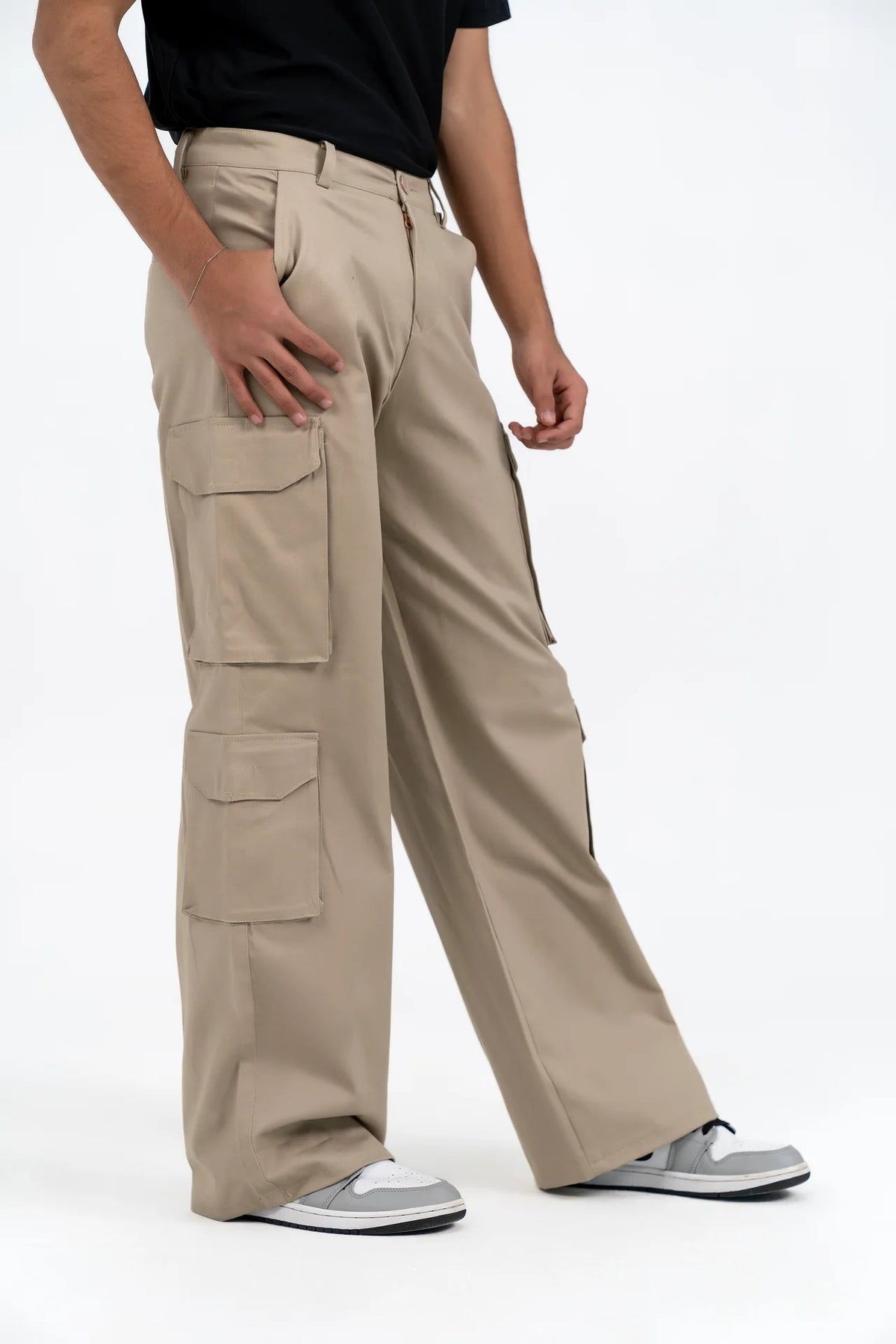 Men's Double Pocket Cargo Pant - Beige