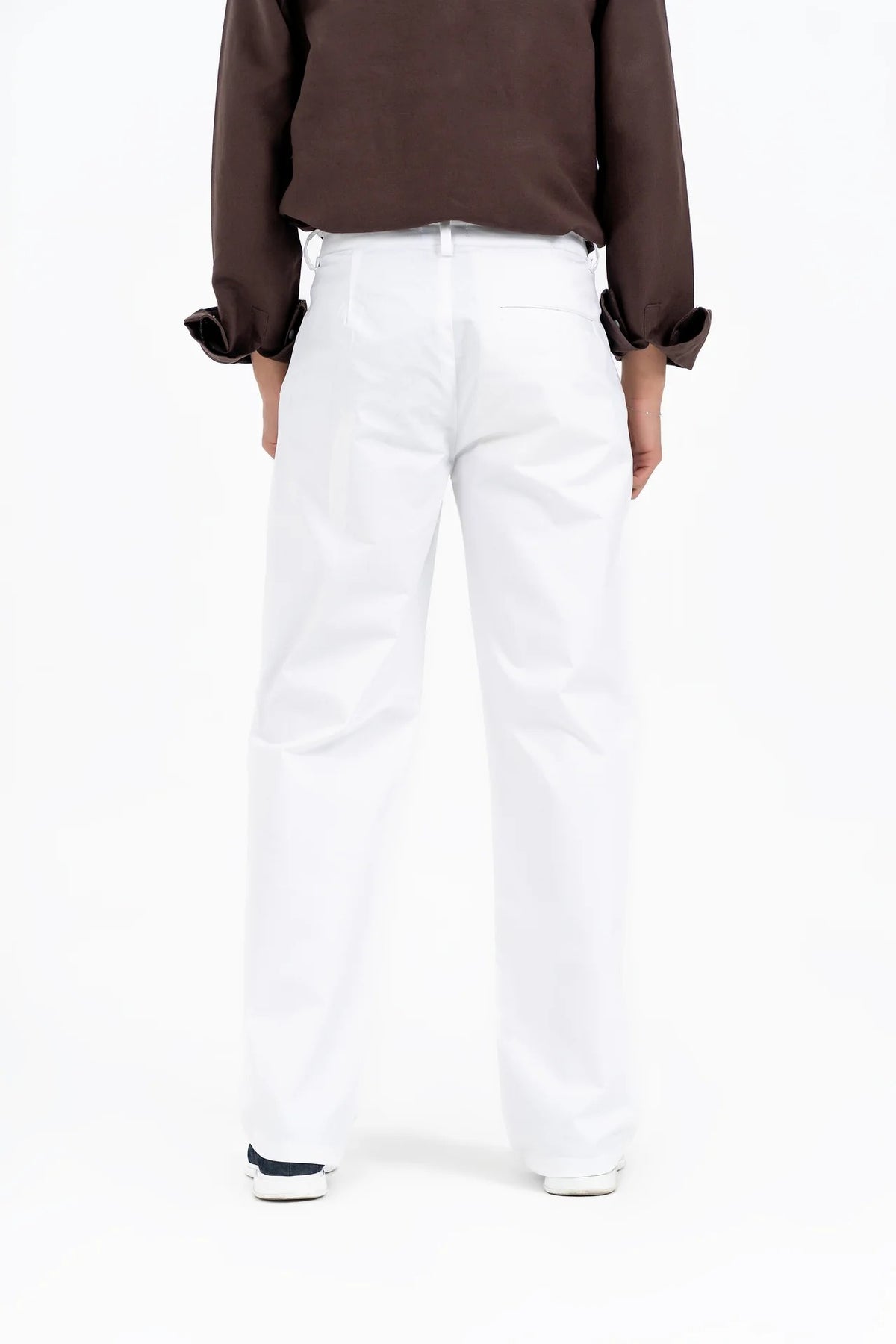 Men's Pleated Wide Leg Pant - White